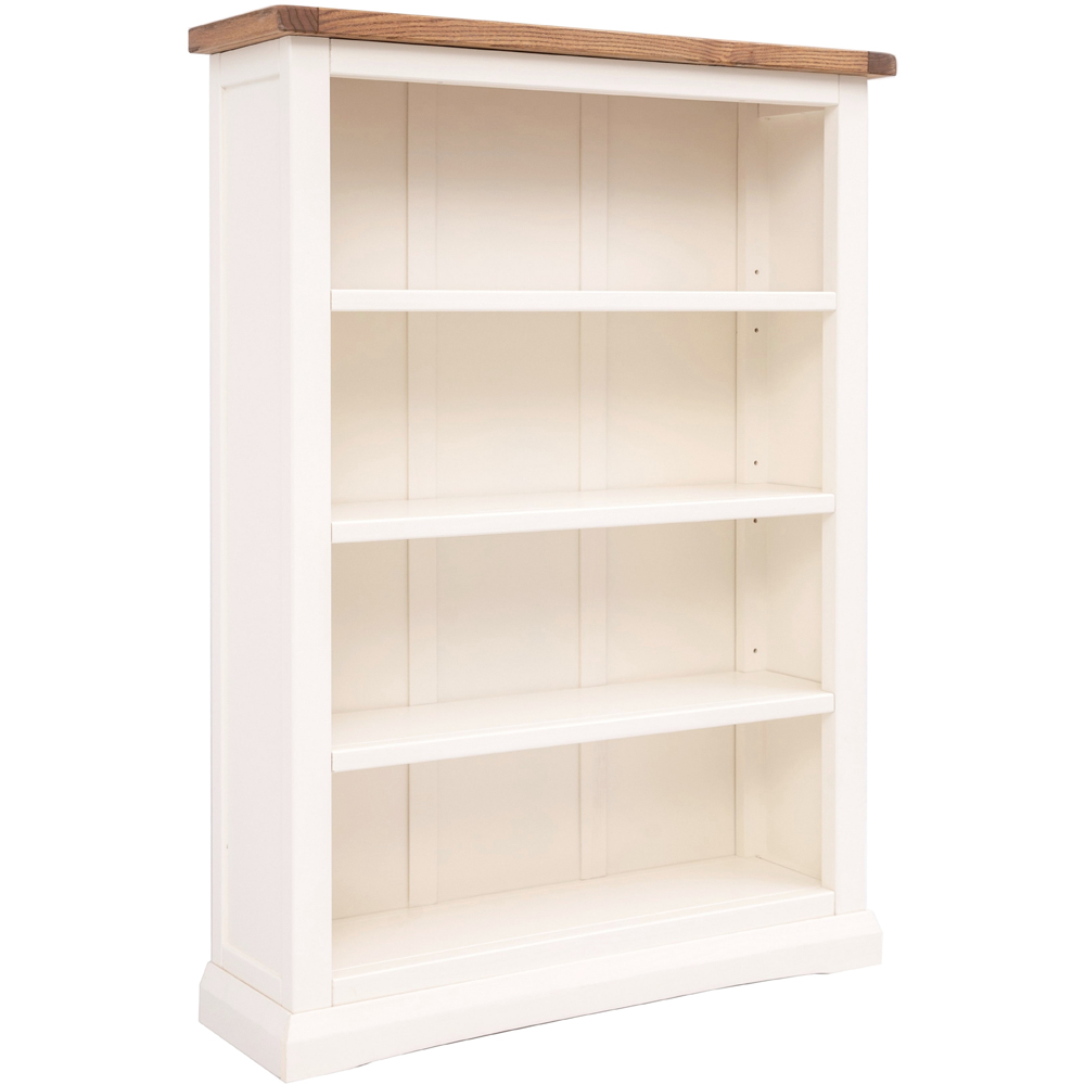 Cosenza 4 Shelf Off White Wide Bookcase Image 3
