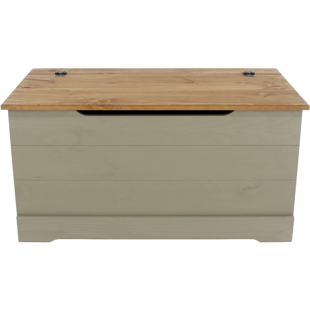 Core Products Corona Classic Grey Pine Wood Storage Trunk Image 3