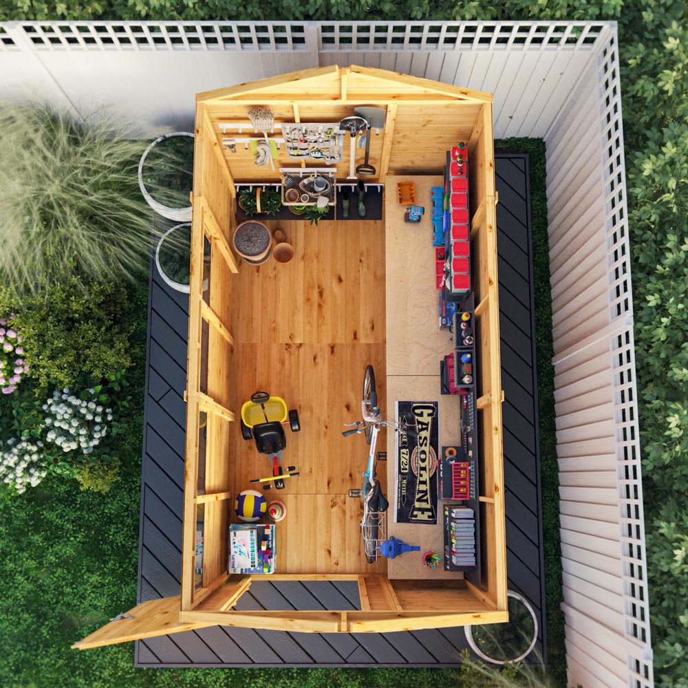 Mercia Woodsman 10 x 6ft Shiplap Glass Apex Shed Image 4