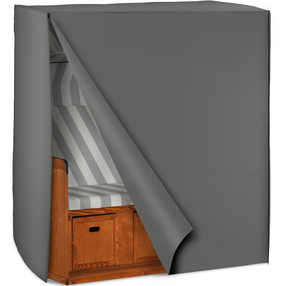 tectake Grey Beach Chair Cover Image 2