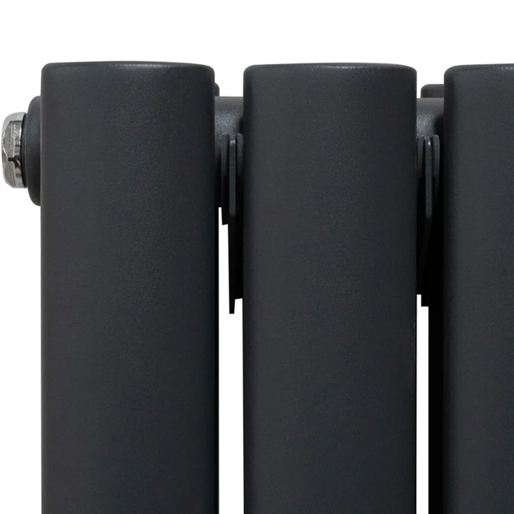 Monster Shop 5009 BTU Anthracite Grey Oval Mirror Radiator and Valves 1800 x 500mm Image 4