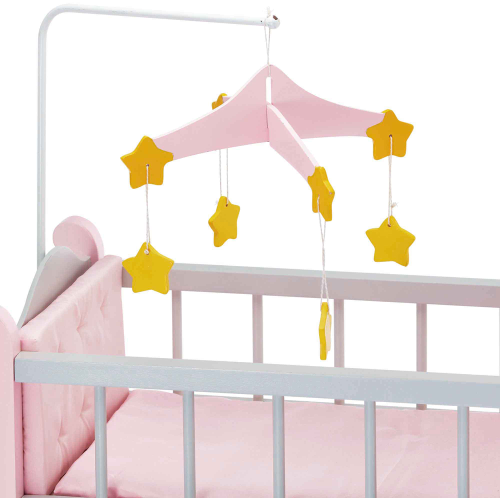 Teamson Kids Olivia's Little World Grey Polka Dots Baby Doll Nursery Bed with Cabinet Image 5