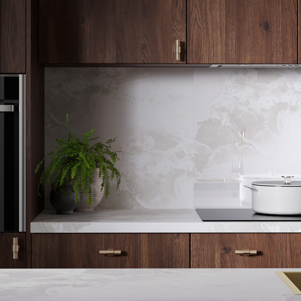 Omega Modern Terzo Stone Effect Laminate Square Edge Breakfast Bar 4100mm x 900 x 38mm Image 2