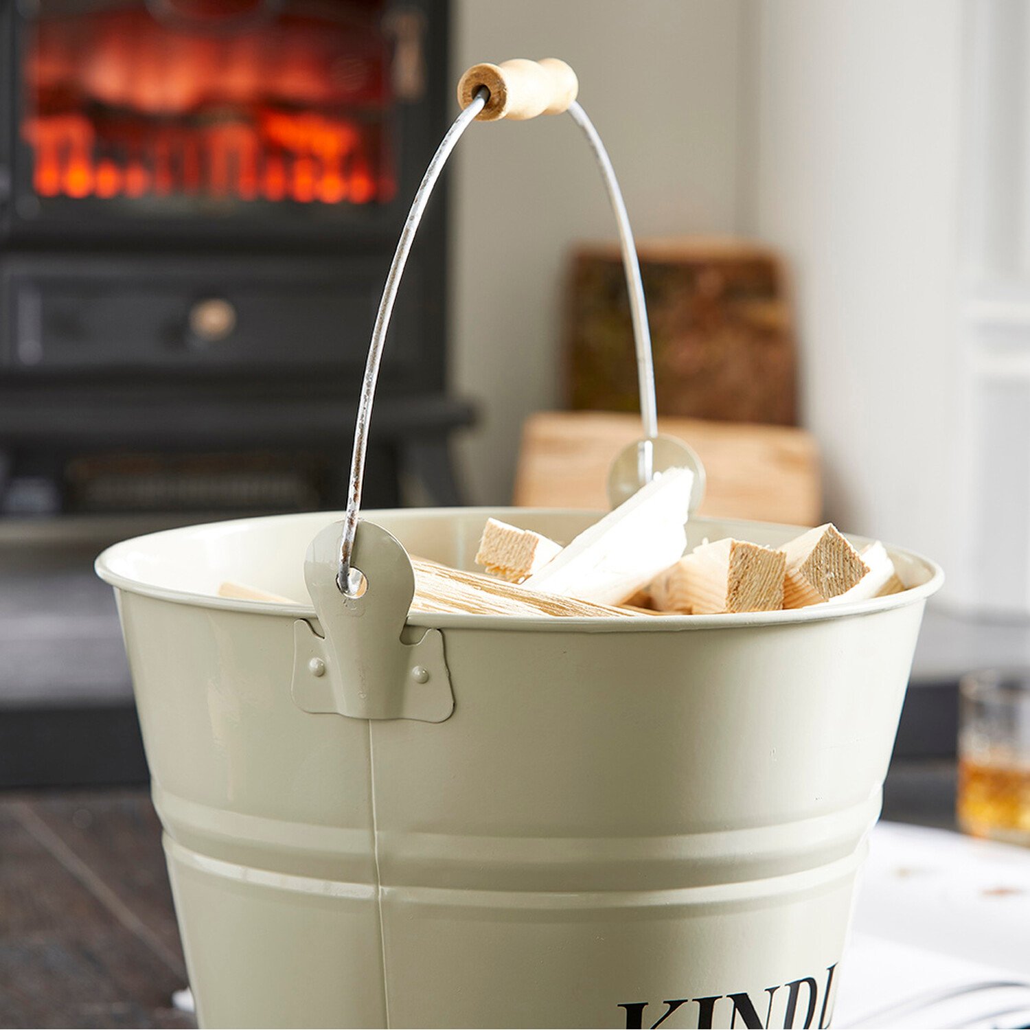 Inglenook Premium Kindling Bucket Cream Image 2