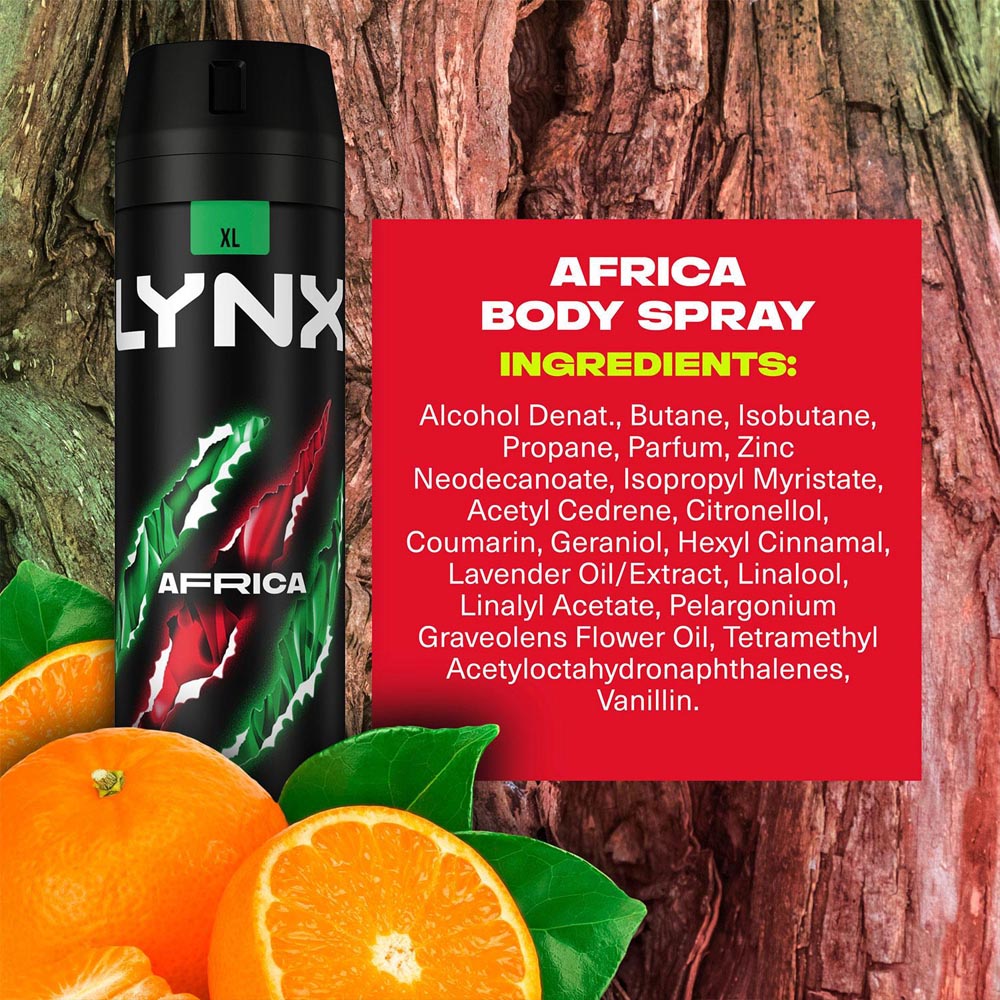 Lynx Africa Mandarin and Sandalwood 48H Protection Deodorant Body Spray 200ml 18 Pack Image 6