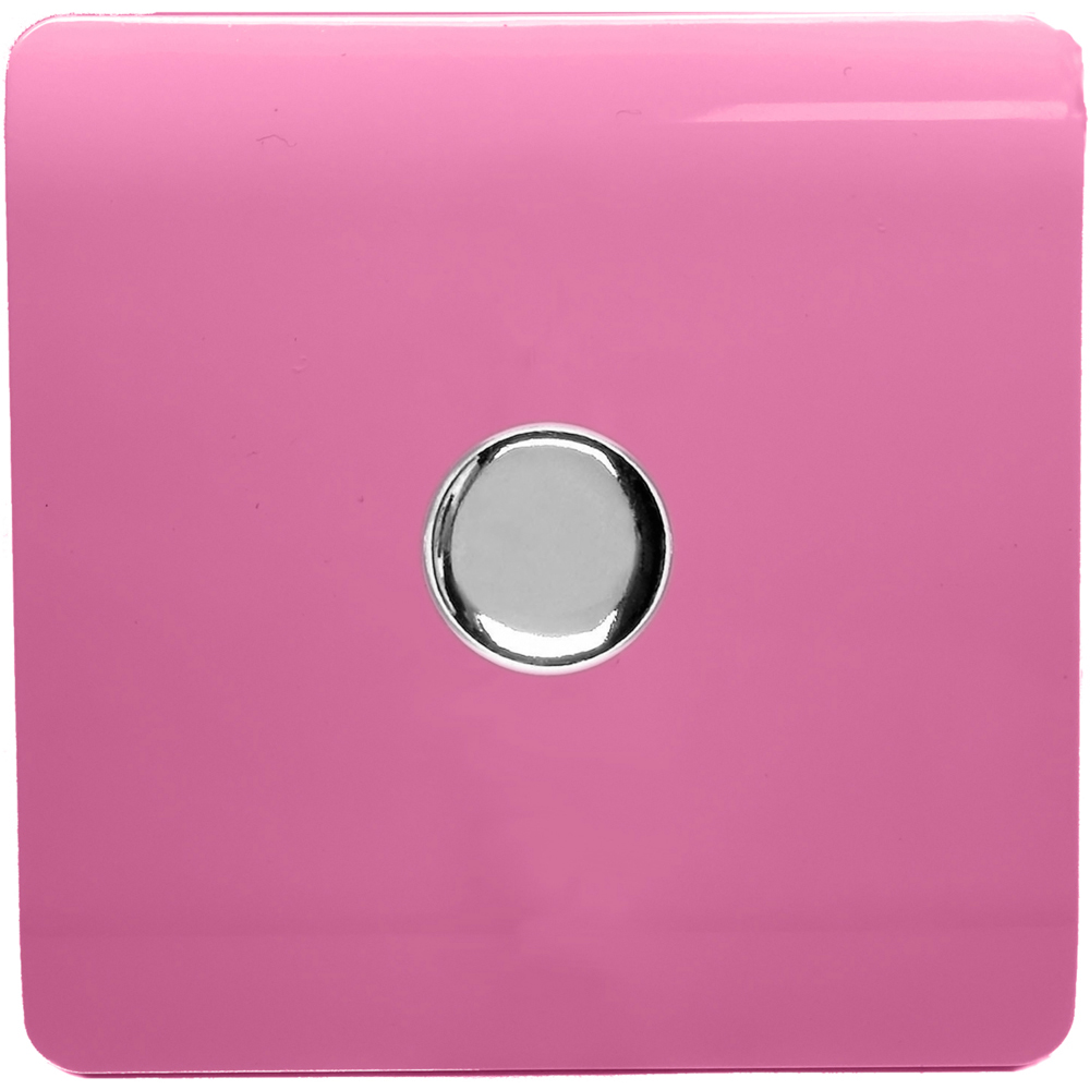 Trendi Switch 1 Gang 10amp Candy Pink Rotary LED Dimmer Light Switch Image 1