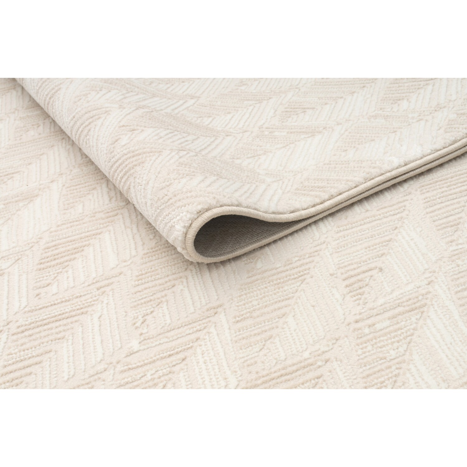 Textured Leaf Rug Neutral 120cm Image 3