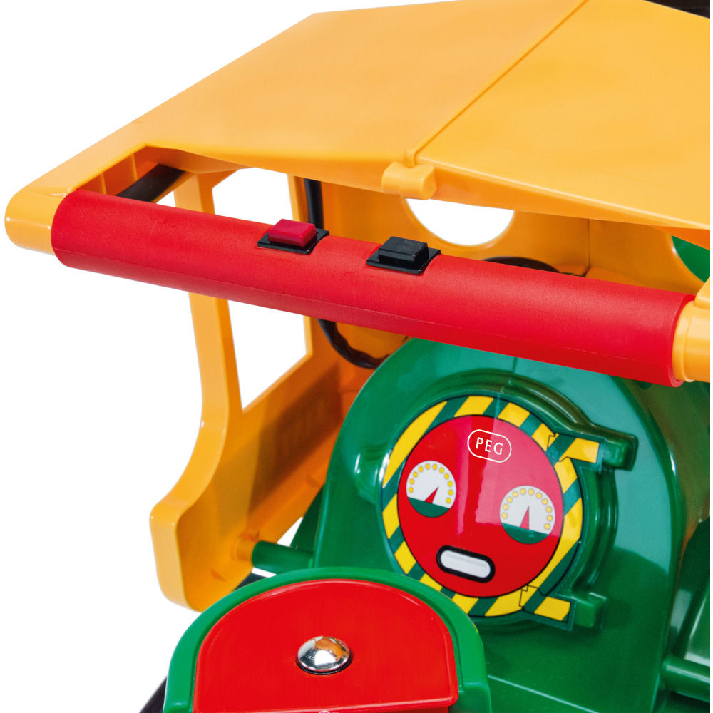 PEG Santa Fe Kids Electric Ride-On Train with Track and Sound Effects Green 6V Image 7