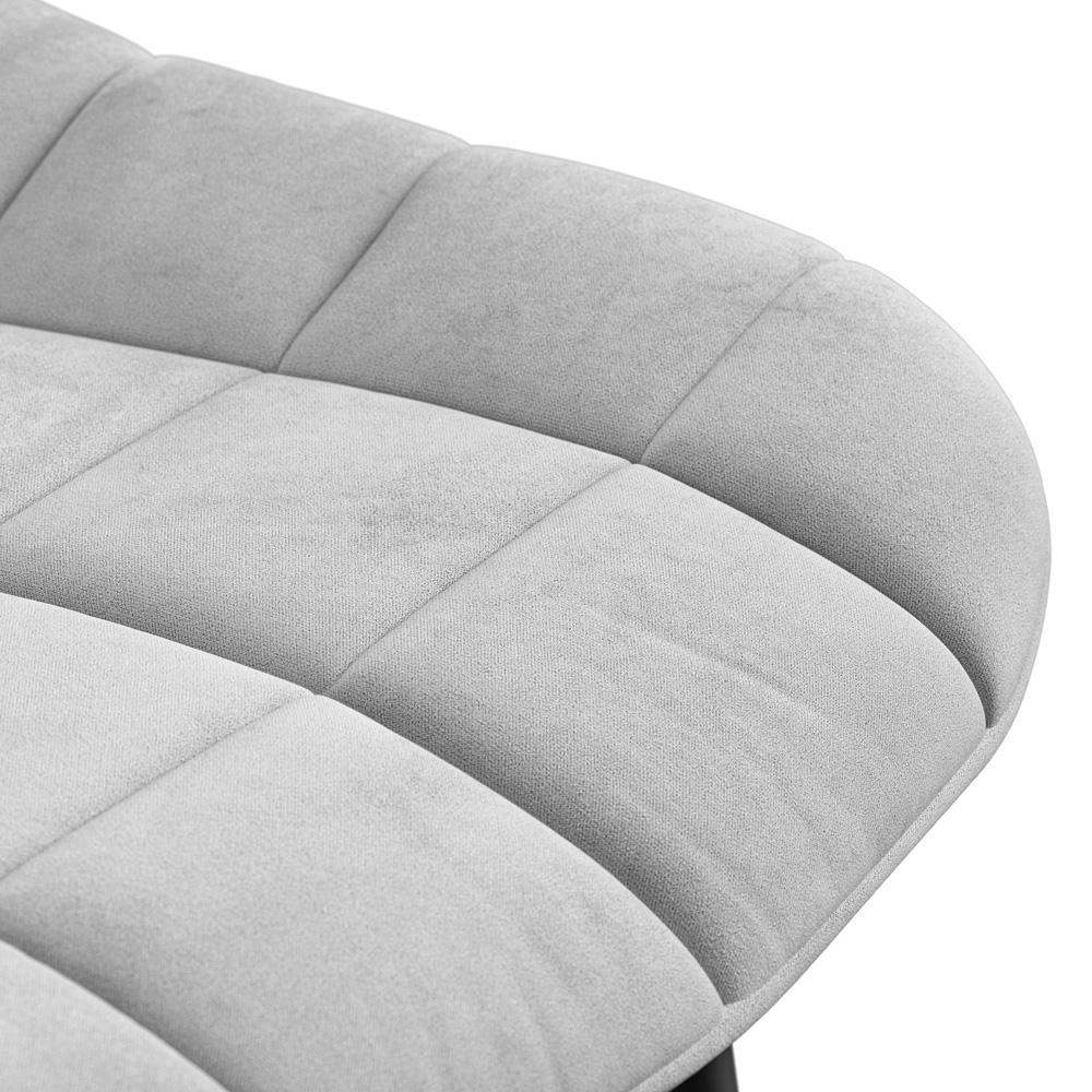 Furniture Online Nova Set of 2 Grey Velvet Padded Seat Dining Chair Image 6