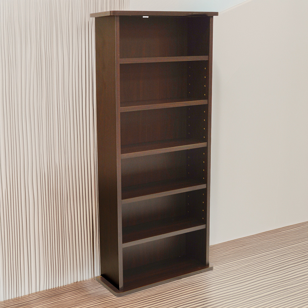 Watsons Chak Dark Oak 6 Shelf CD and DVD Media Storage Unit Image 1