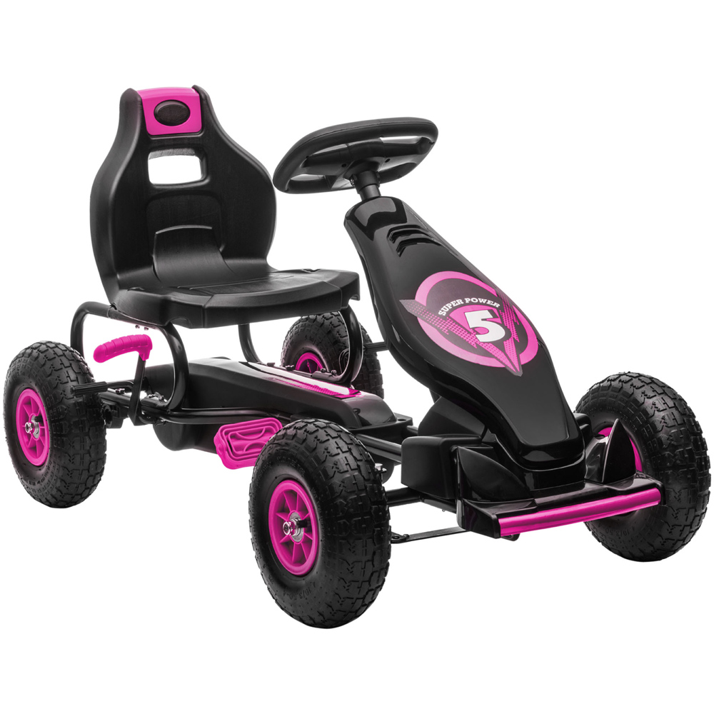 Tommy Toys Kids Pedal Go Kart with Adjustable Seat Pink Image 1