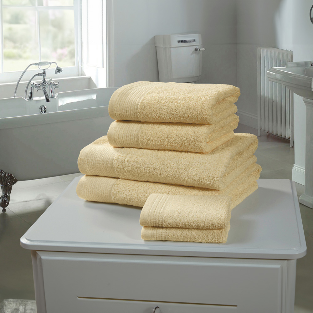 Rapport Home Chatsworth Super Soft 600gsm Combed Cotton Yellow Face Towel Image 2