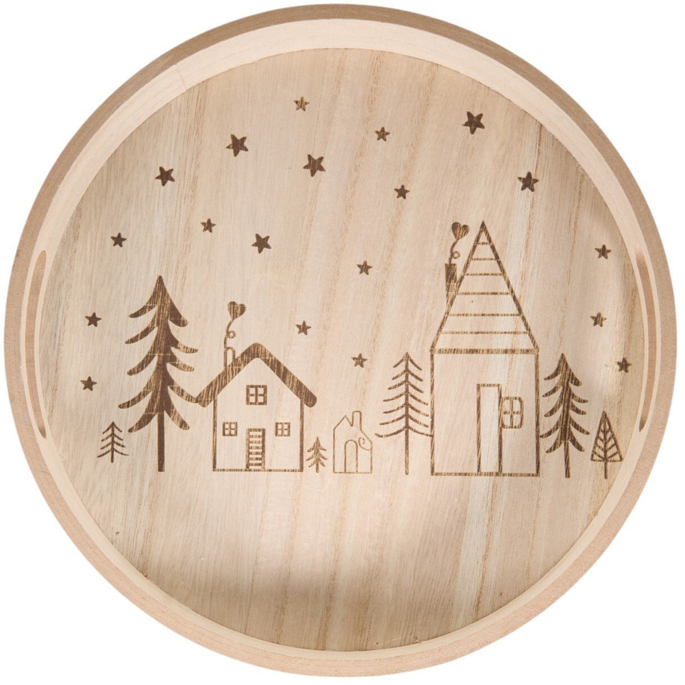 Scandi Wooden Tray Natural Image 1