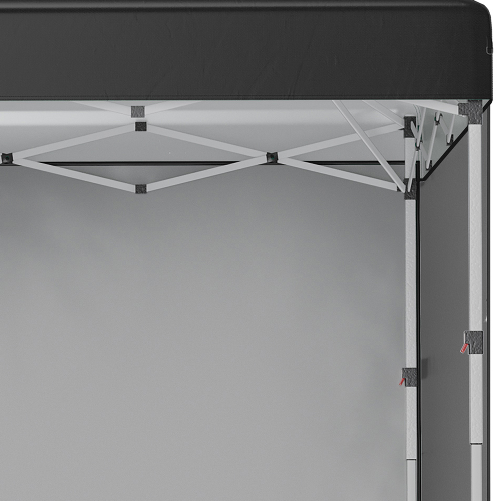 Outsunny 3 x 3m Black Steel Frame Pop Up Gazebo with 2 Side Panels Image 3