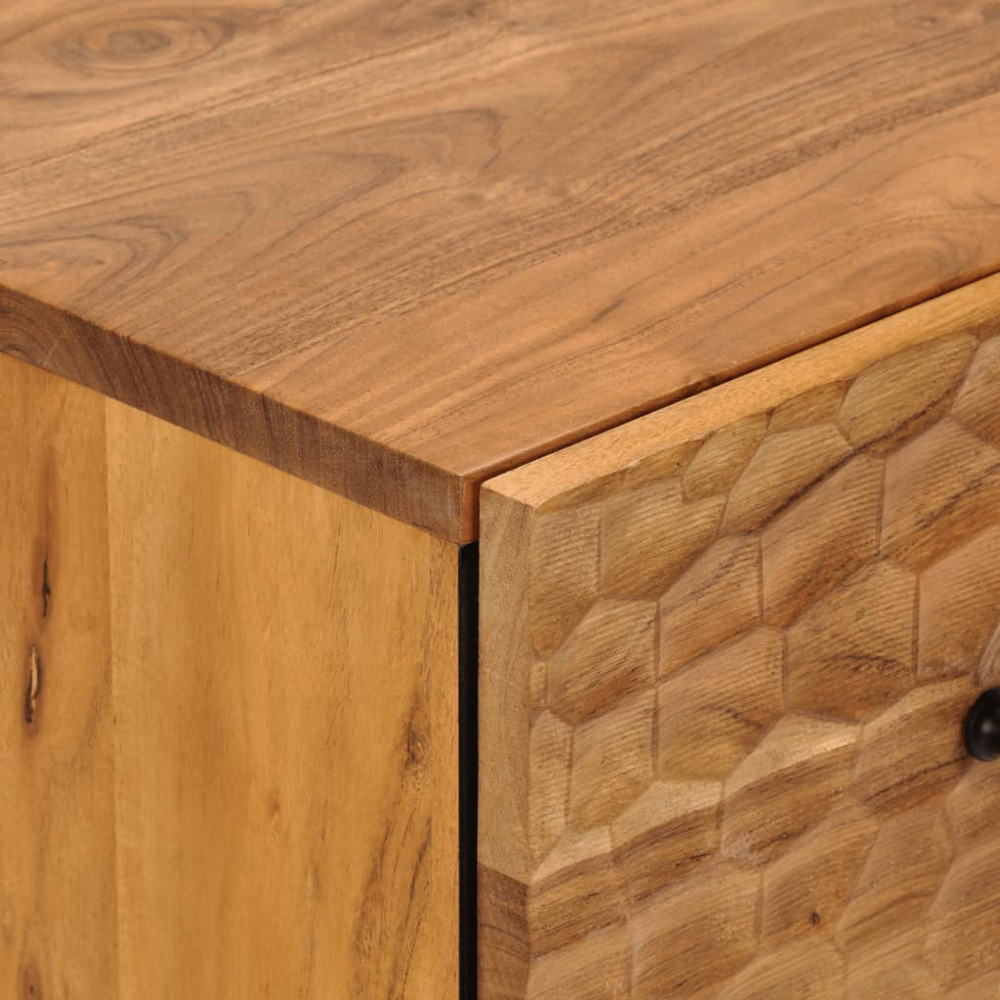 vidaXL 3 Drawer Solid Acacia Wood Side Cabinet Image 7