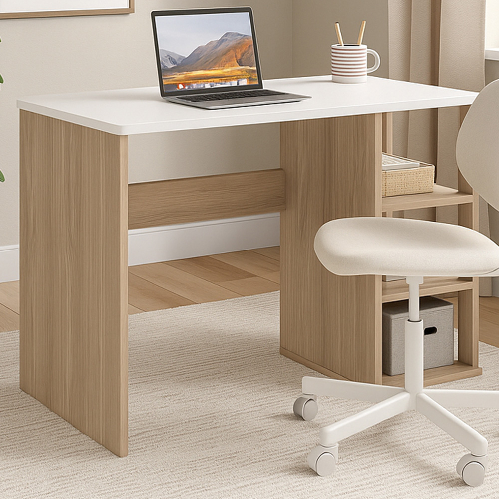 Decorotika Polina 3 Shelf Computer Desk Cordoba White Image 1