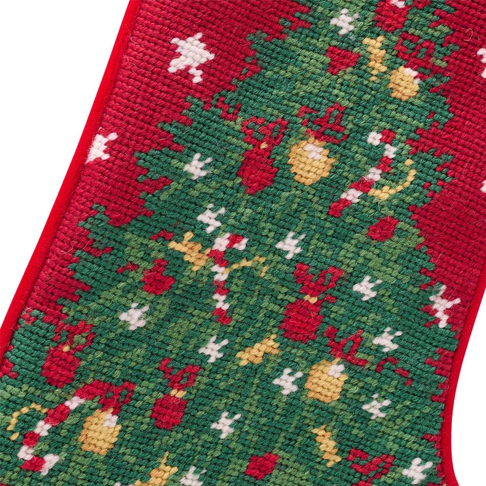 The Christmas Gift Co Needlepoint Christmas Tree Stocking Image 3