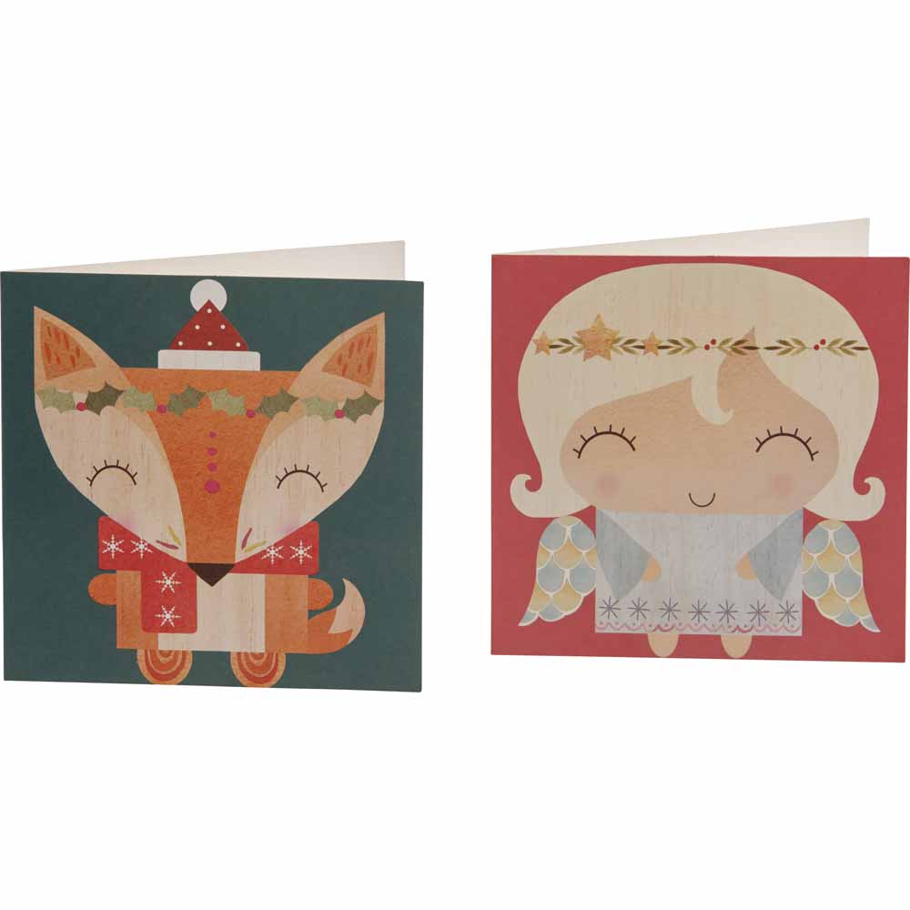 Wilko Kids Angel & Fox 20 pack Christmas Cards Image 2