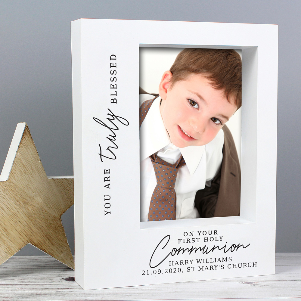 Personalised Memento Personalised Truly Blessed First Holy Communion Box Photo Frame5 x 7 inch Image 2