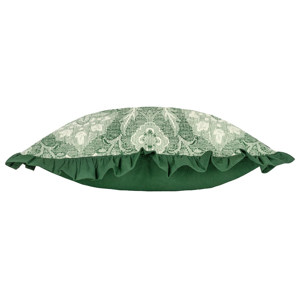 Paoletti Kirkton Bottle Green Floral Pleated Cushion Image 5