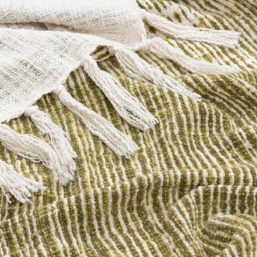 Yard Sono Olive Green Abstract Throw 130 x 180cm Image 3