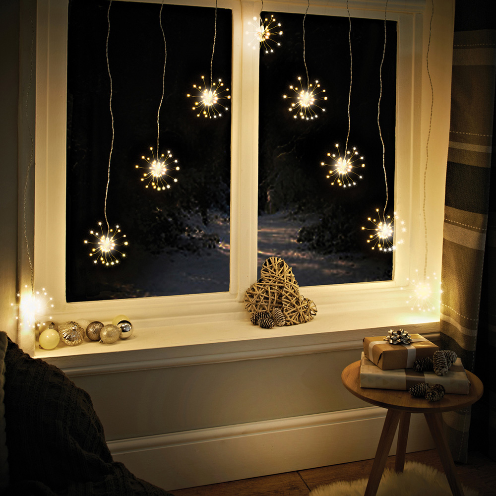 The Christmas Workshop 360 Warm White LED V Shape Starburst Curtain Light Image 6