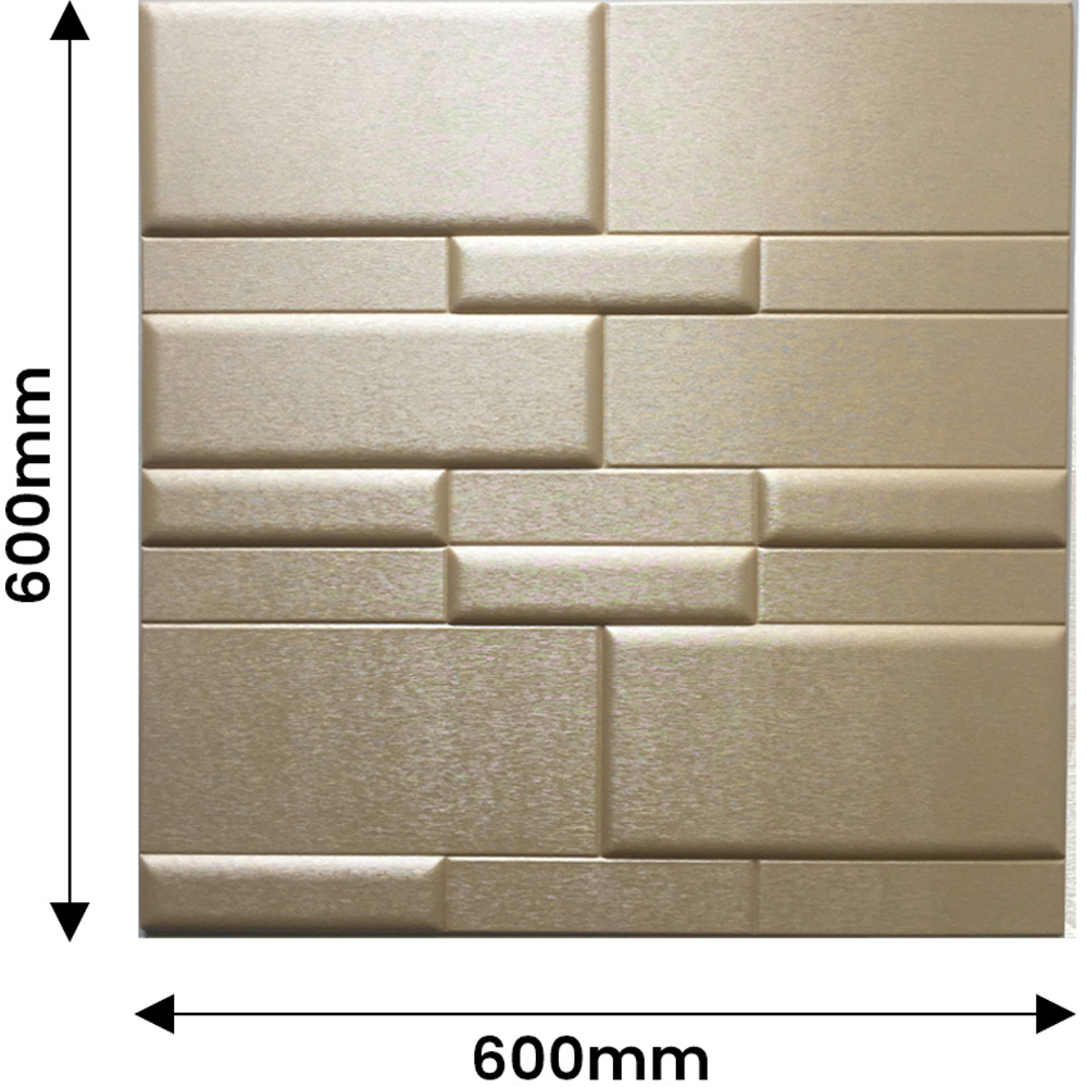 Britwall Linear Edge 3D Grid PU Leather Wall Panel 600 x 600mm 4 Pack Image 6