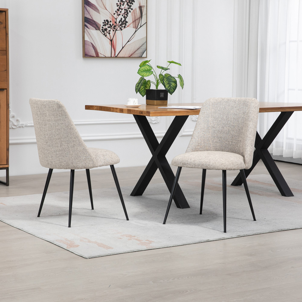 Artemis Home Morandi Set of 2 Brown Fabric Dining Chairs Image 4