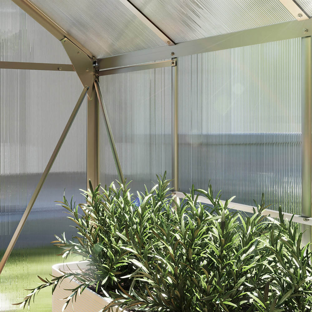 Outsunny Galvanised Aluminium Polycarbonate 6 x 8ft Walk-in Greenhouse Image 4