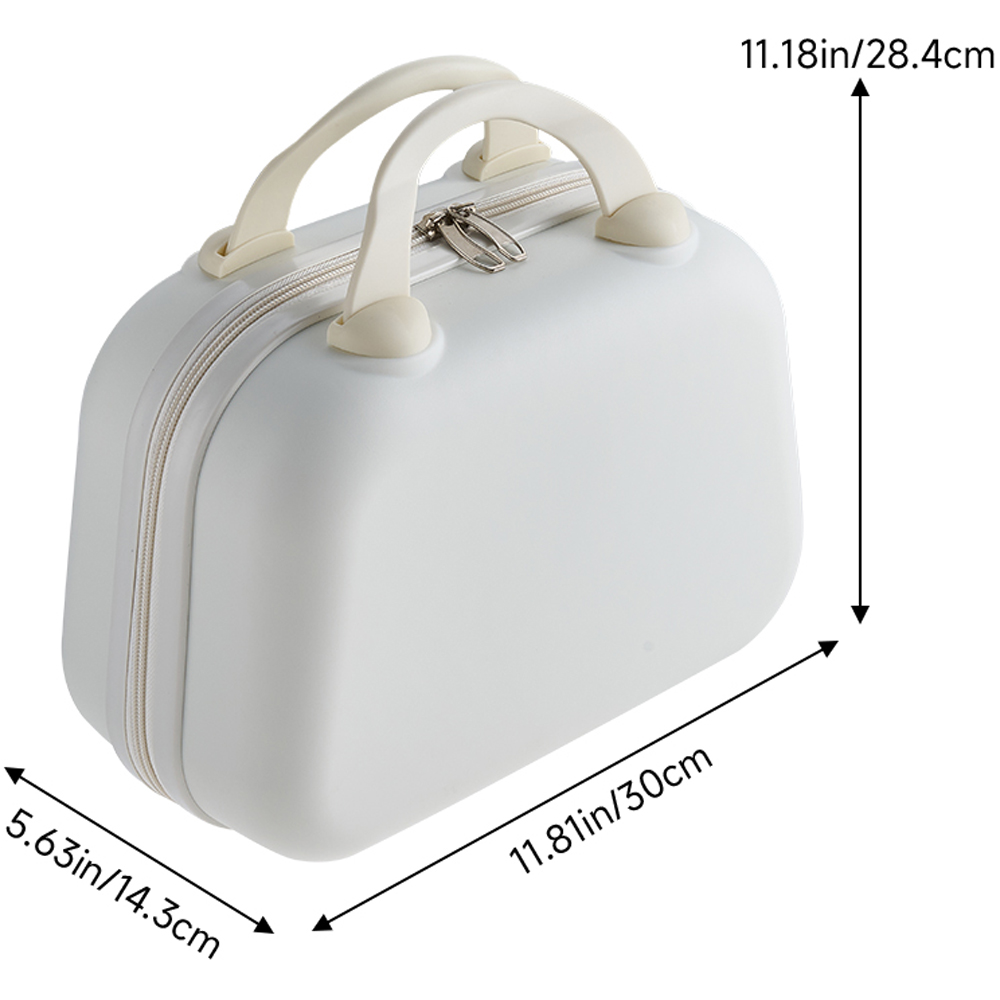 Living and Home White Portable Hard Shell Handheld Cosmetic Travel Case 30cm Image 6