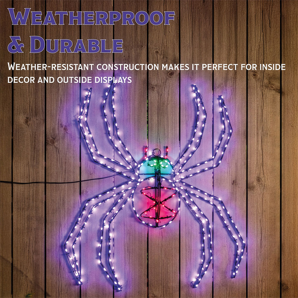 FXLab 274 Multicolour LED 2D Metal Spider Silhouette 54.5 x 3.5 x 61cm Image 4