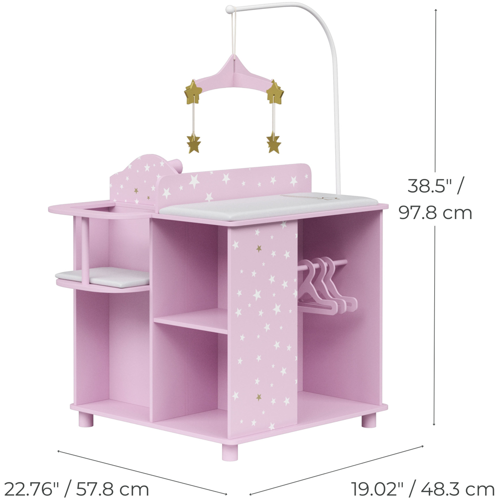 Teamson Kids Olivia's Little World Twinkle Stars Princess Baby Doll Changing Station with Storage Image 7