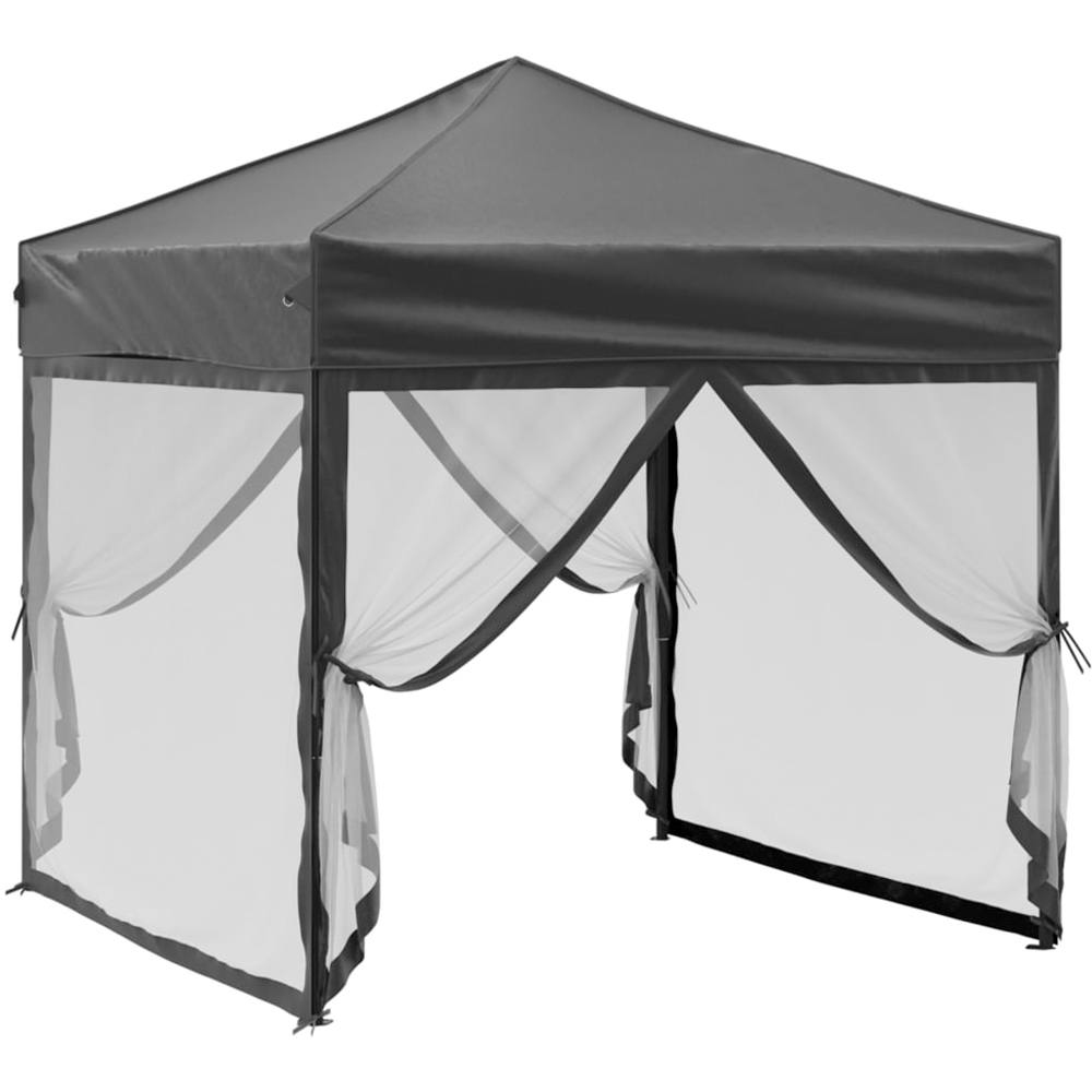 vidaXL 2 x 2m Black Foldable Party Tent with Sidewalls Image 3