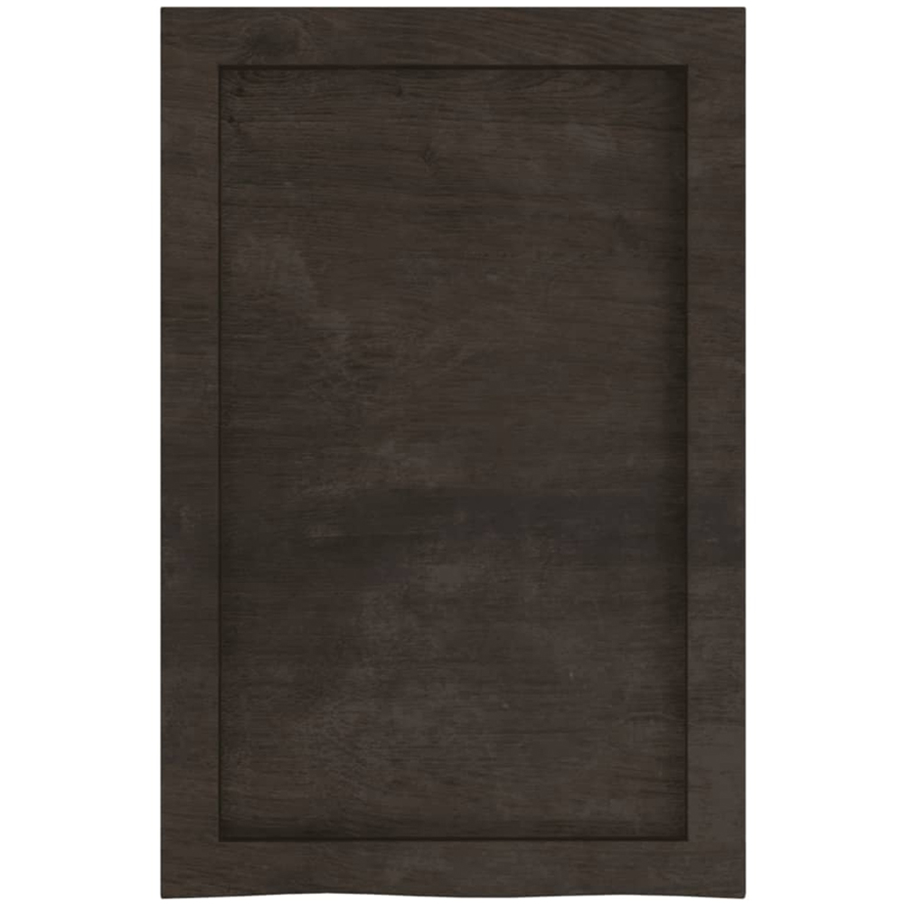 vidaXL 60cm Dark Brown Treated Solid Oak Wood Floating Wall Shelf Image 4