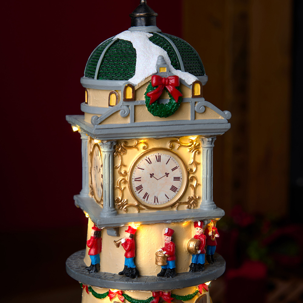 LED Christmas Clock Tower Model Image 4