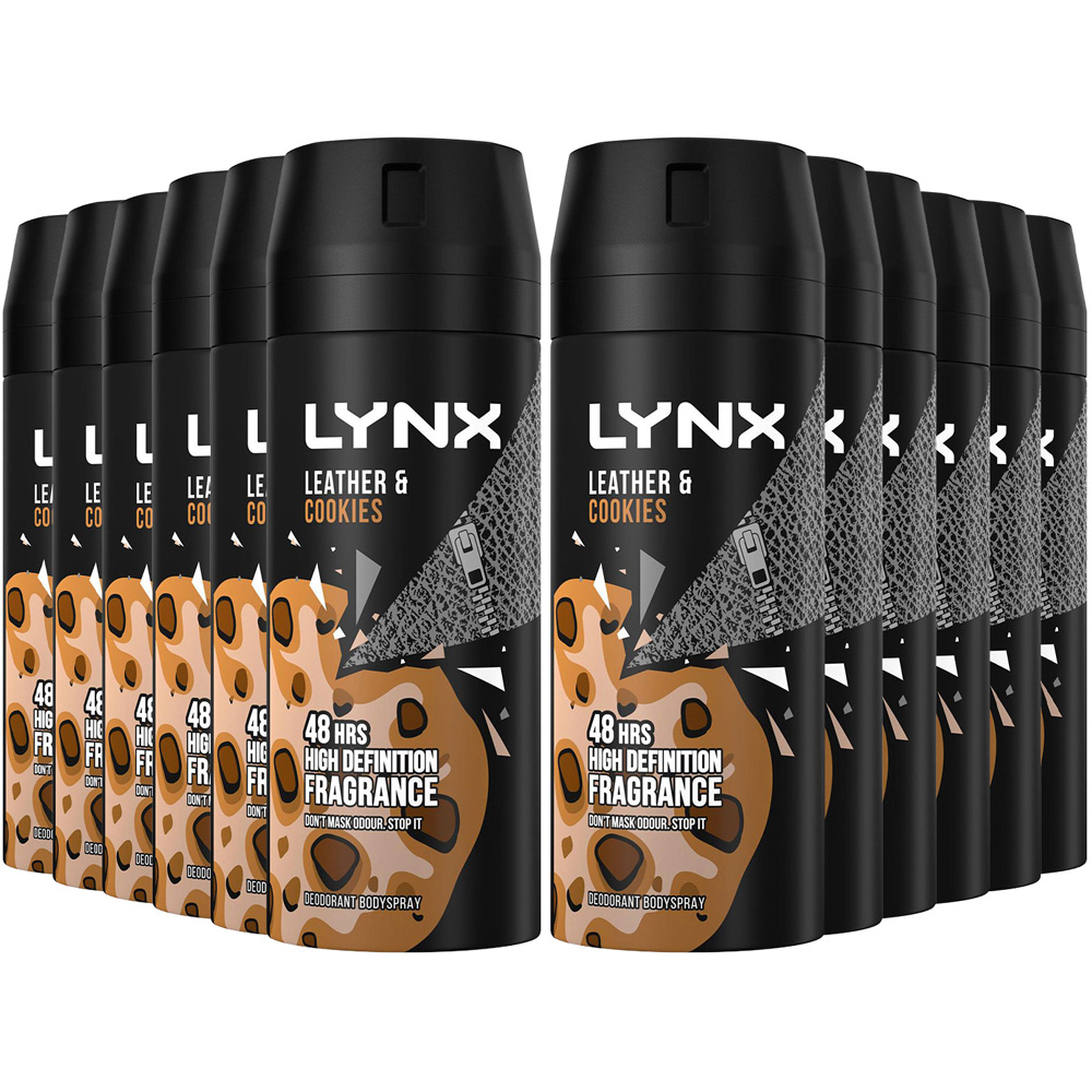 Lynx Collision Leather and Cookies 48H Protection Deodorant Body Spray 150ml 12 Pack Image 1