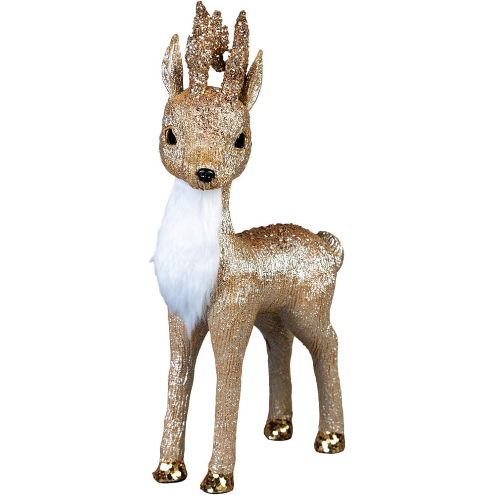 Shatchi Gold Reindeer Christmas Decoration 44cm Image 1