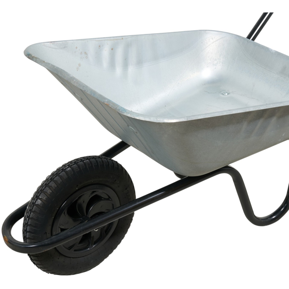 Croft Heavy Duty Galvanised Wheelbarrow Silver Image 6