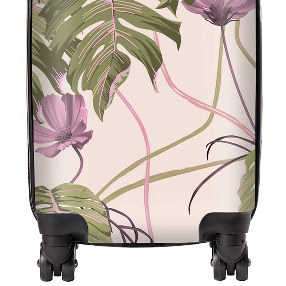 Warren Reed Designer Mini Cabin Pink Cosmos Flowers Suitcase Image 2