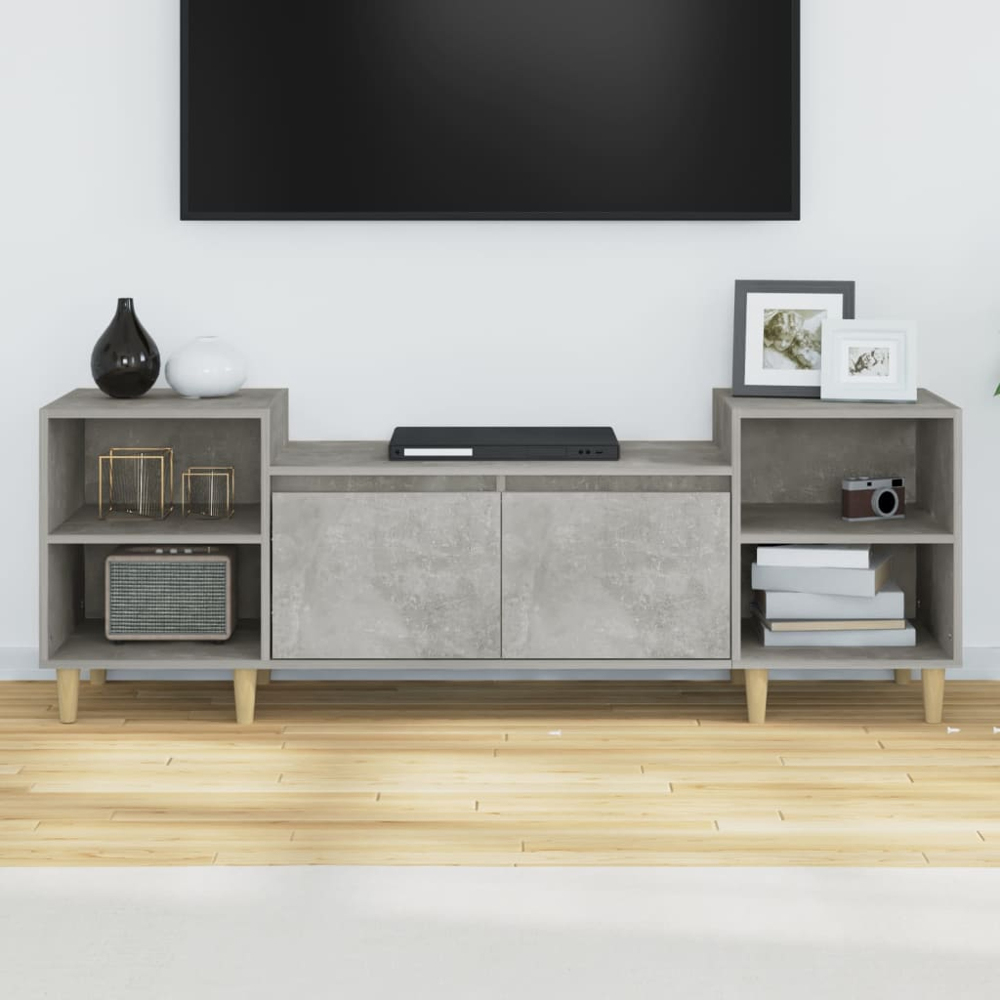 vidaXL 2 Door 4 Shelf Concrete Grey TV Cabinet Image 1