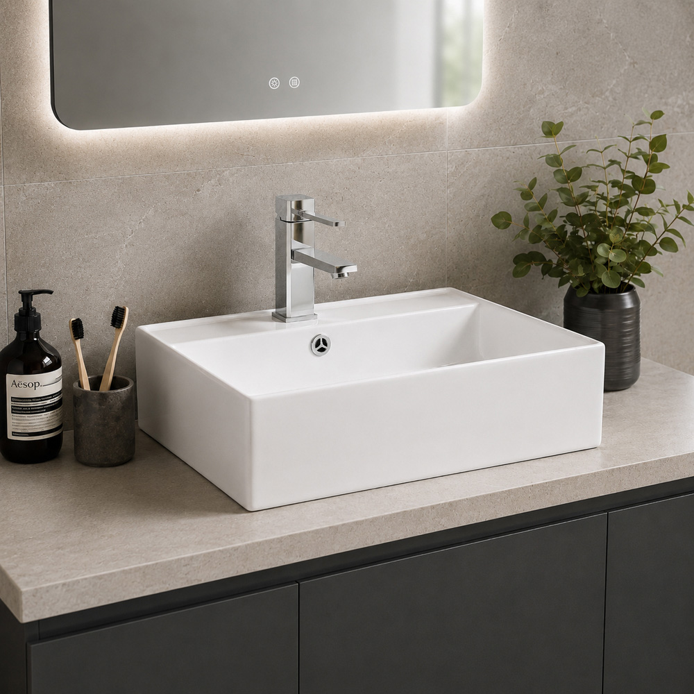 Go Bathrooms Aero Ceramic Countertop Basin Image 2