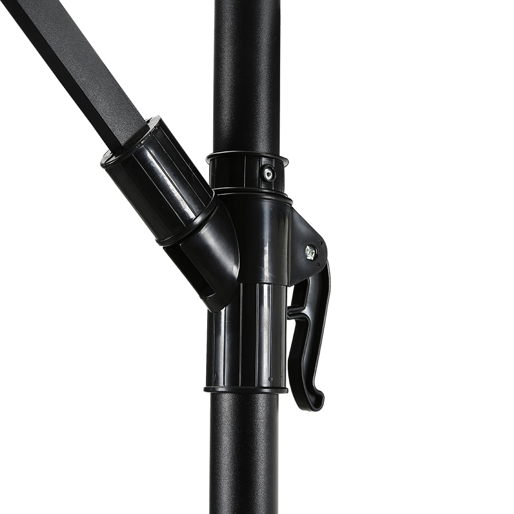 Living and Home Double Top Dark Grey Solar Light Cantilever Parasol with Wheeled Base 3m Image 7