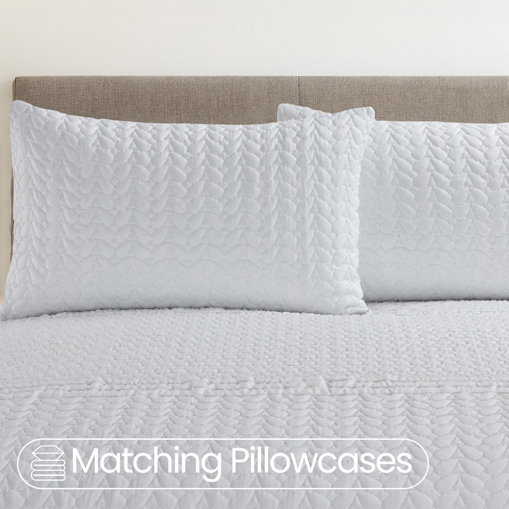 Velosso Kinsley Single White Quilted Duvet Cover Set Image 4