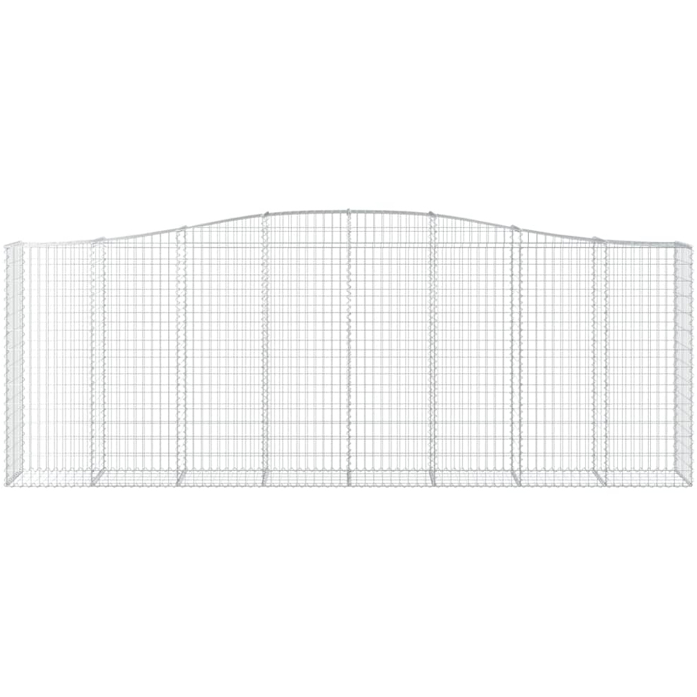 vidaXL Silver Galvanised Iron Arched Gabion Basket 400 x 50 x 140/160cm 8 Pack Image 4