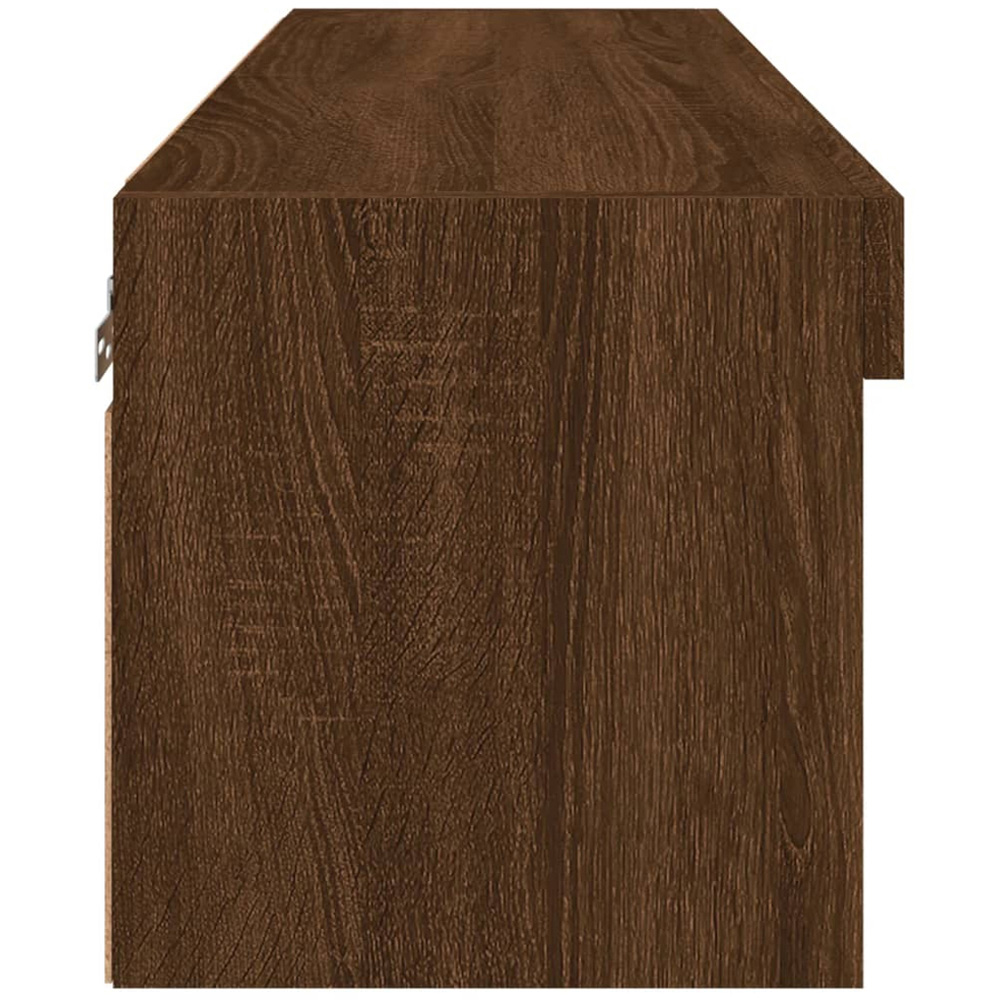 vidaXL 2 Shelf Brown Oak Wall Mounted LED TV Cabinet Image 9