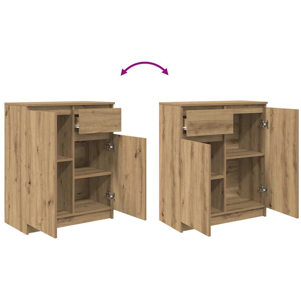 vidaXL 2 Door Single Drawer Artisan Oak Sideboard Image 9