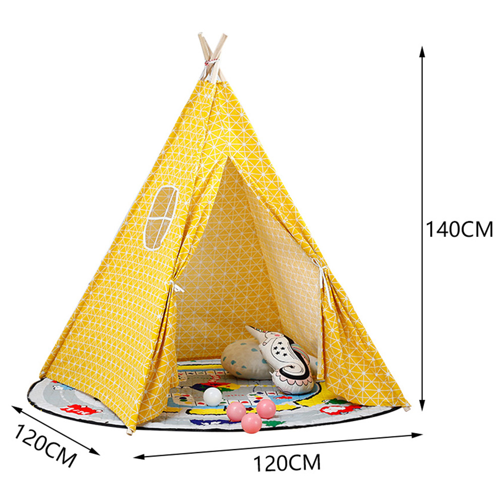 Living and Home Kids Indian Teepee Play House Yellow Image 3