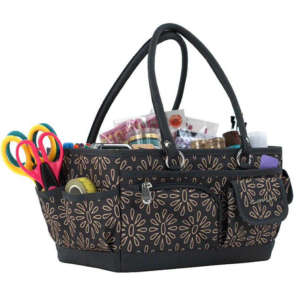 Everything Mary EVM14515-1 Tan Floral Collapsible Tote Junior Craft Organiser 26.6 x 17.7 x 15.8cm Image 3