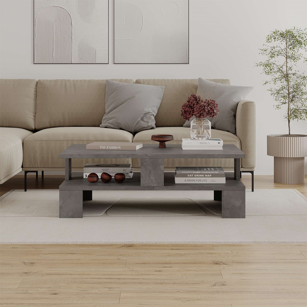 Decortie Mansu Retro Grey Coffee Table Image 4