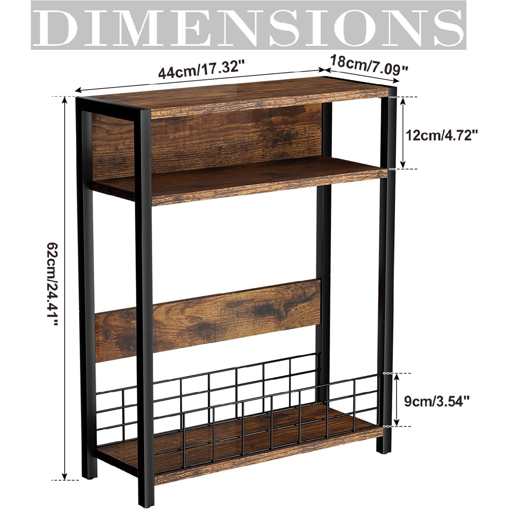 Modcraft 2 Shelf Slim Side End Table Image 5